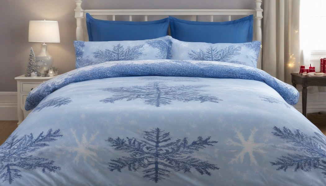 Bettwäsche in Blau mit Weihnachtsmotiv (NF)