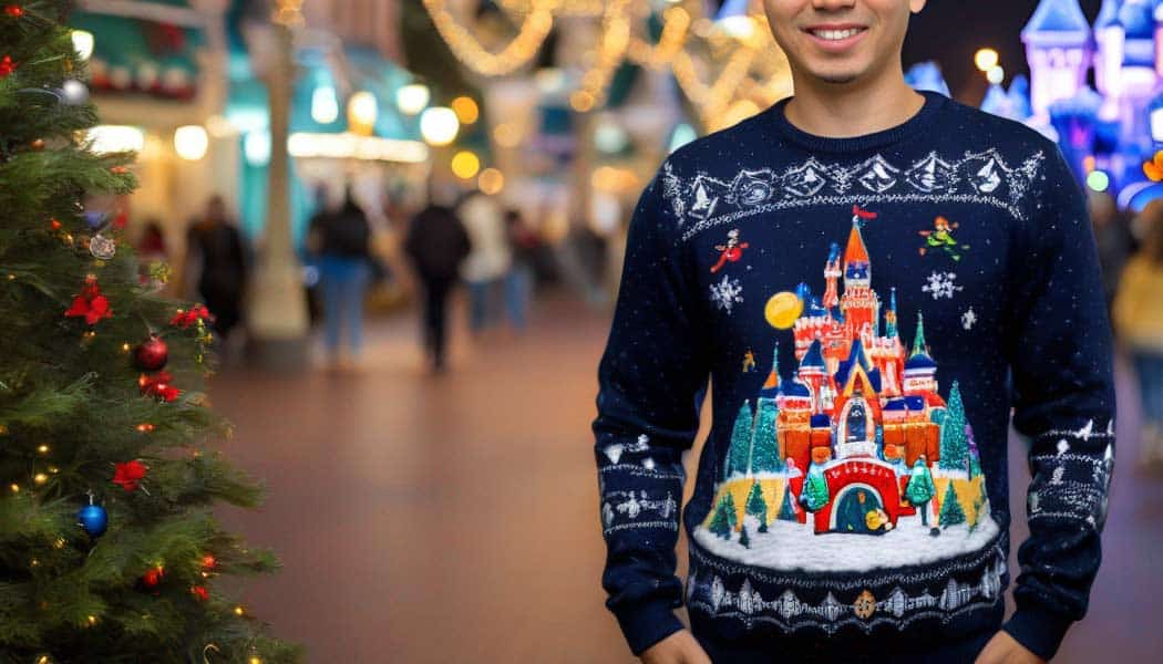 Weihnachtspullover mit Disneyland Motiv - Symbolbild (NF)